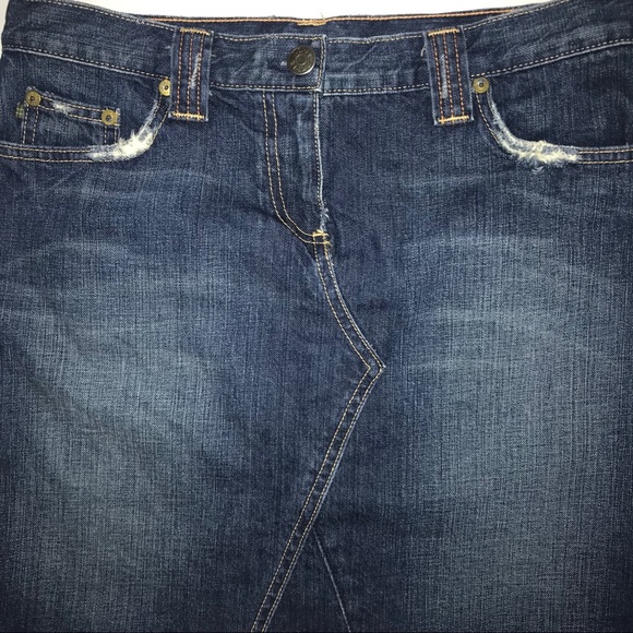 J Crew Denim Frayed Didtressed Mini Skirt Sz 30 - Picture 3 of 8